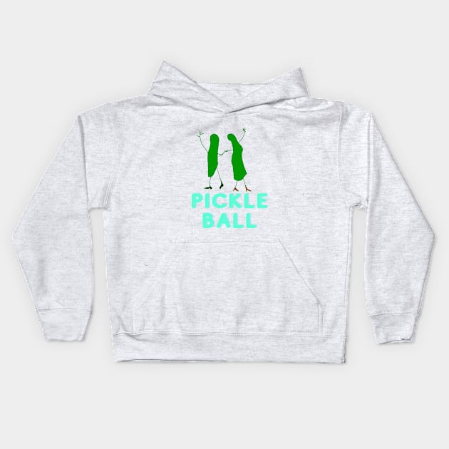 Pickle, Pickleball, Ball, Dancing, Funny T-Shirt, Funny Tee, Badly Drawn, Bad Drawing Kids Hoodie by Badly Drawn Design